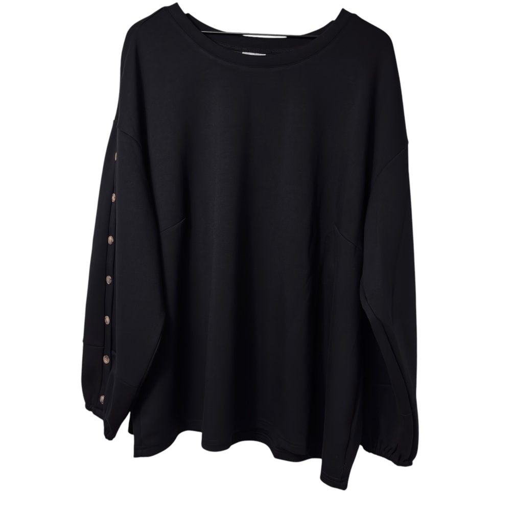 AVENUE TOP ELENA BUTTON BLACK WOMEN TOP SIZE 26/28 BRAND NEW WITH TAGS